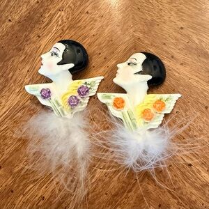 Two Vintage Art Deco Lady Pin/Brooch